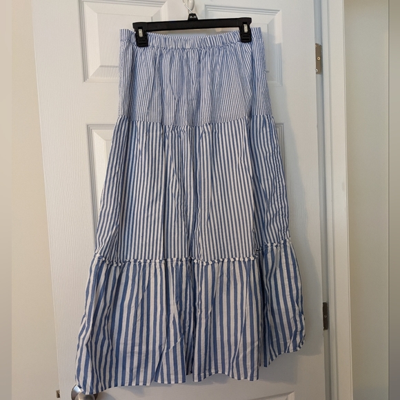 J Crew Striped Blue Skirt S - Picture 3 of 6